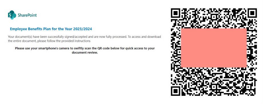 An example of how a quishing QR code phishing email attack might look.